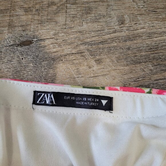 ZARA | Ruched Floral Strapless Bustier Bodysuit | Sz. XS - Picture 6 of 8
